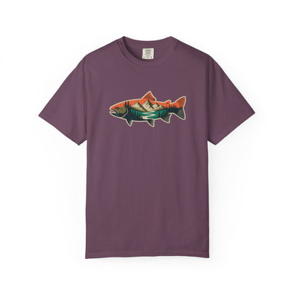 Trout Country T-Shirt — Mountain Sunrise Fish Graphic Tee