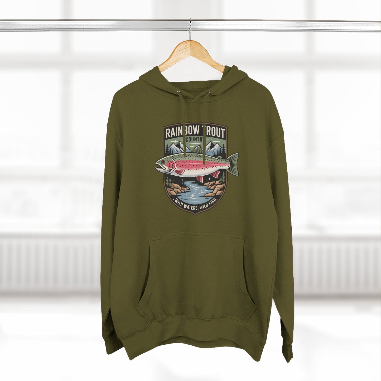 Rainbow Trout Country Pullover Hoodie for Anglers