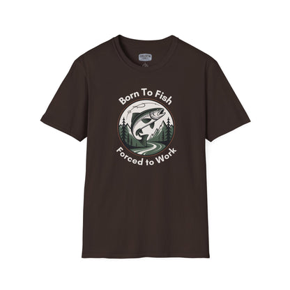 Born To Fish, Forced to Work T-Shirt | Relaxing Fishing Tee | Perfect Gift for Nature Lovers, Outdoor Enthusiasts, Father's Day, or Casual Wear