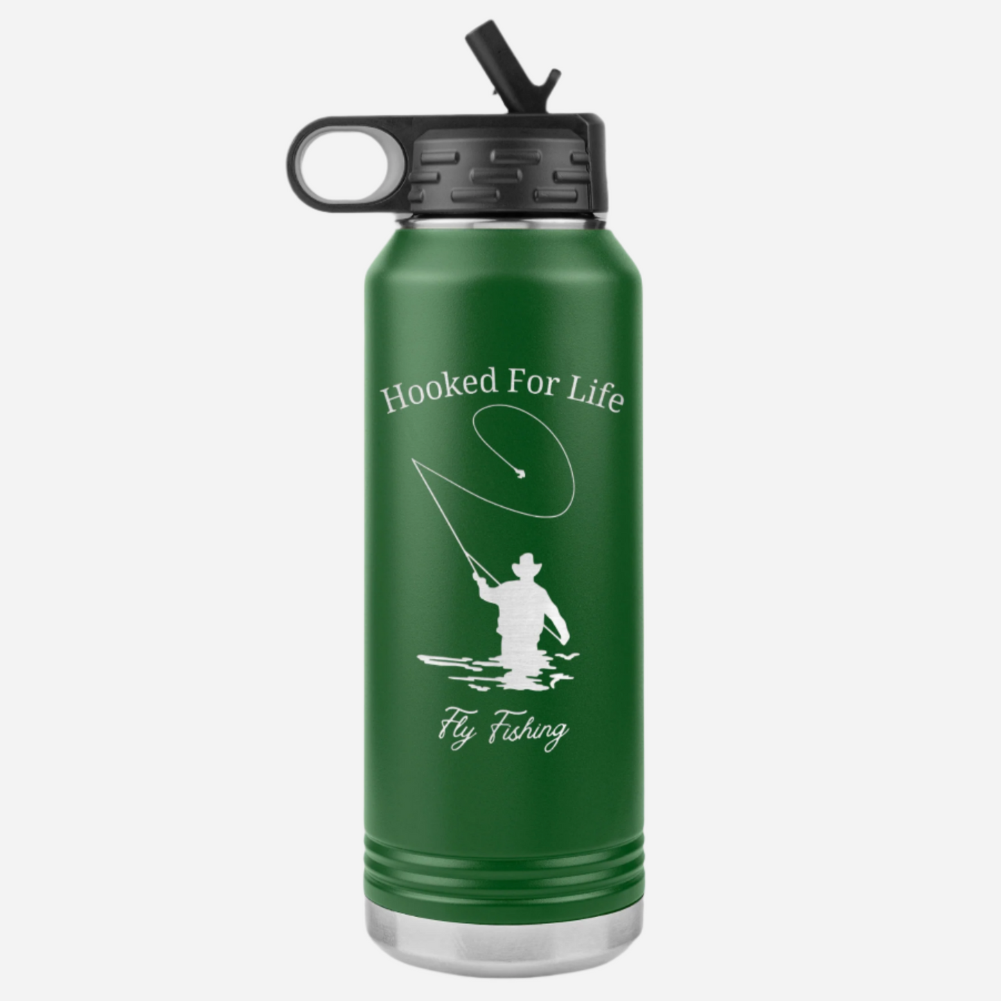 Hooked For Life Fly Fishing Water Bottle 32oz