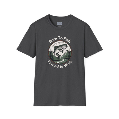 Born To Fish, Forced to Work T-Shirt | Relaxing Fishing Tee | Perfect Gift for Nature Lovers, Outdoor Enthusiasts, Father's Day, or Casual Wear