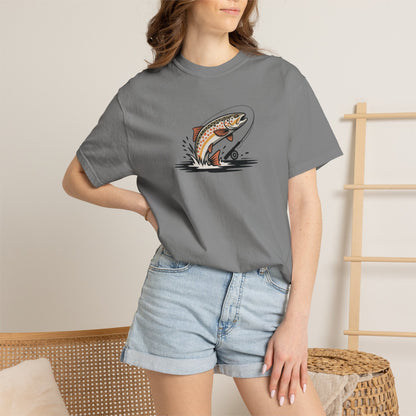Trout Leap Graphic T-Shirt — Vintage Fishing Tee for Anglers