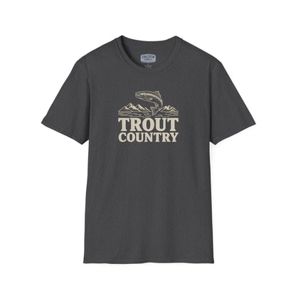 Trout Country Streamline Tee – Clean Line Art Fishing Graphic Tee