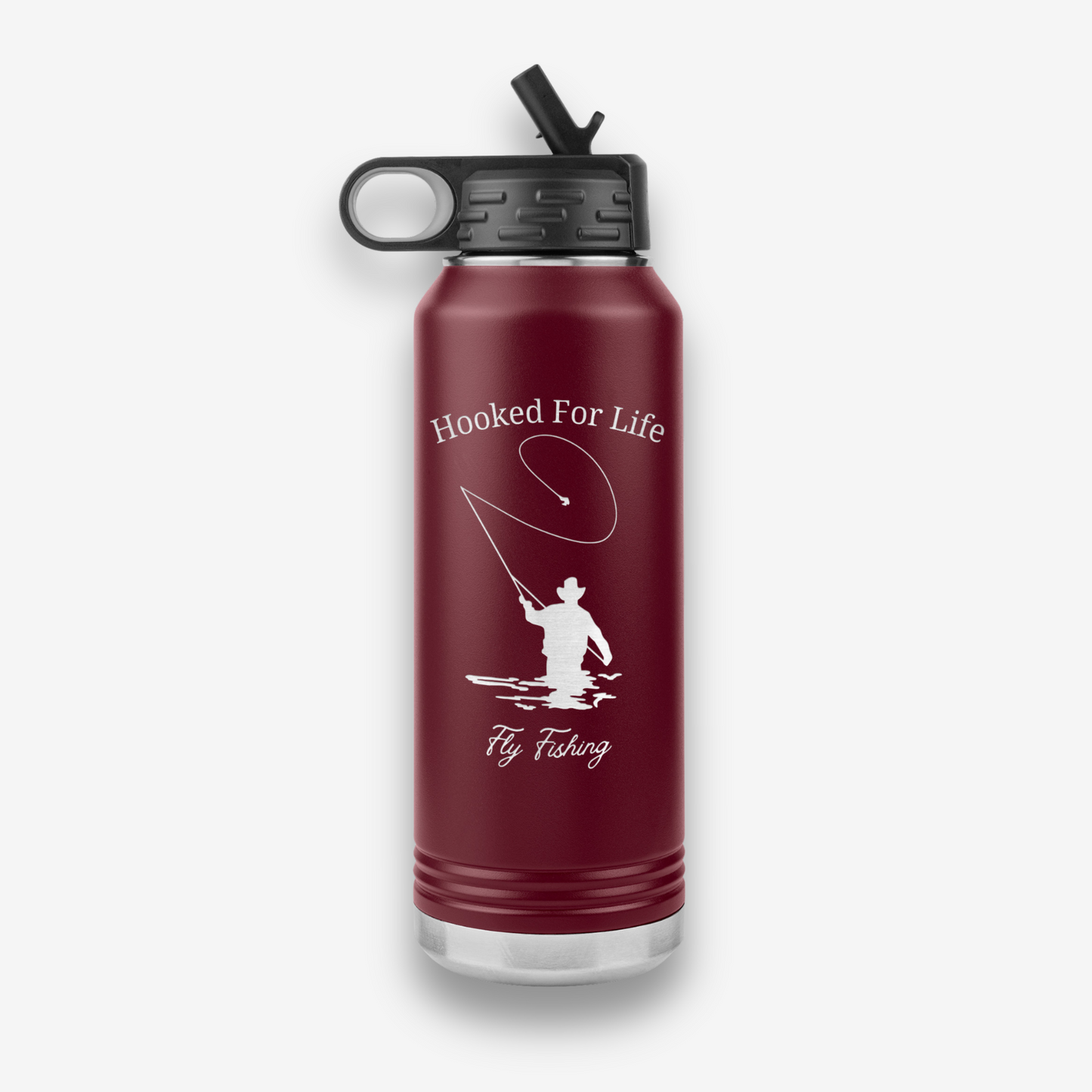 Hooked For Life Fly Fishing Water Bottle 32oz