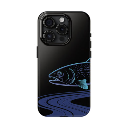 Neon Trout Outline Tough Phone Case