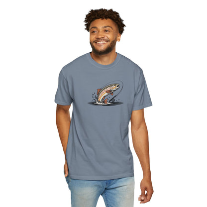Trout Leap Graphic T-Shirt — Vintage Fishing Tee for Anglers