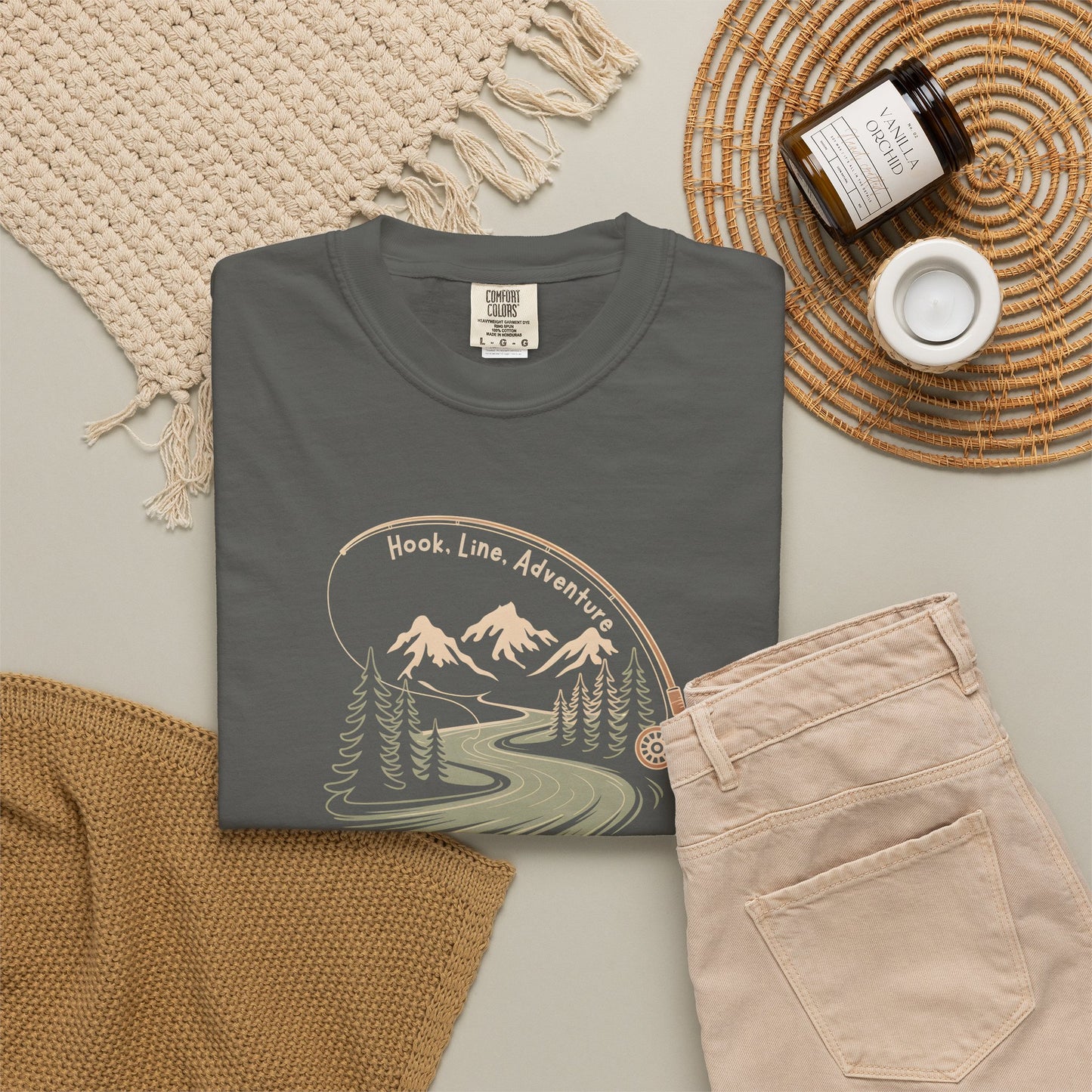 Adventure Road T-Shirt — Scenic Mountains & Trees Design (Home, Love, Adventure)