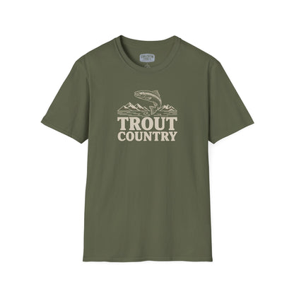 Trout Country Streamline Tee – Clean Line Art Fishing Graphic Tee