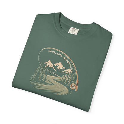 Adventure Road T-Shirt — Scenic Mountains & Trees Design (Home, Love, Adventure)