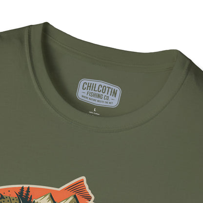 Trout Outline Mountain River T-Shirt – Outdoor Fishing Apparel