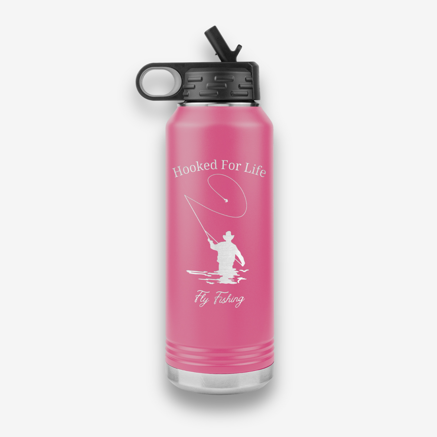 Hooked For Life Fly Fishing Water Bottle 32oz