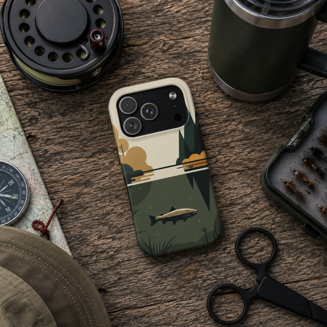 Vintage Lake Fishing Tough Phone Case