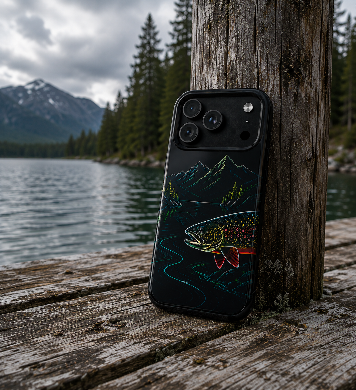Brook Trout Neon Wilderness Tough Phone Case