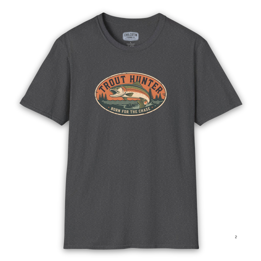 Trout Hunter Oval Badge T-shirt